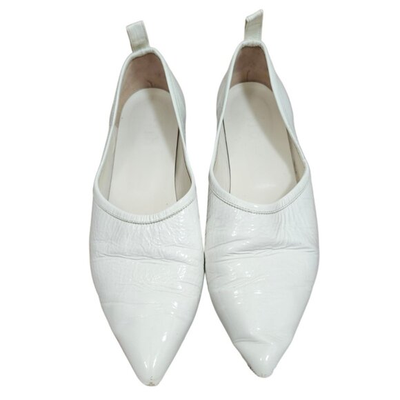 Tibi White Leather Pointed Toe Flats Women’s EU 38 Slip On Made in Italy - Picture 2 of 13
